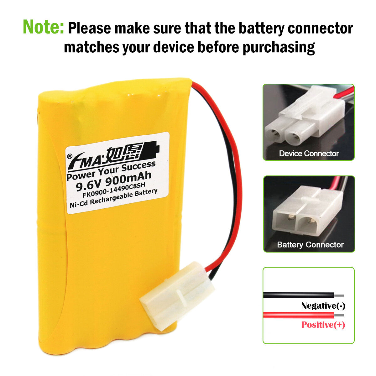 Ni-MH 9.6V 0.6-2Ah Battery for Night Runner Off Road Monster Truck 60-4187