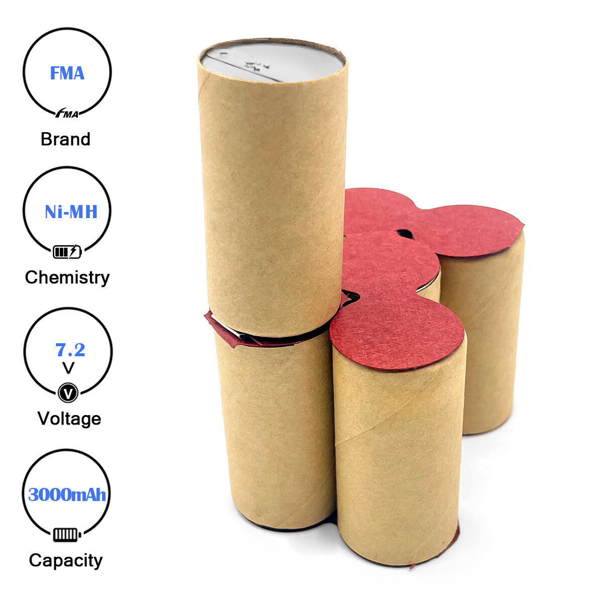 7.2V Ni-MH/Ni-Cd Battery for Cordless Drill Screwdriver Power Tools (1200-3000mAh)