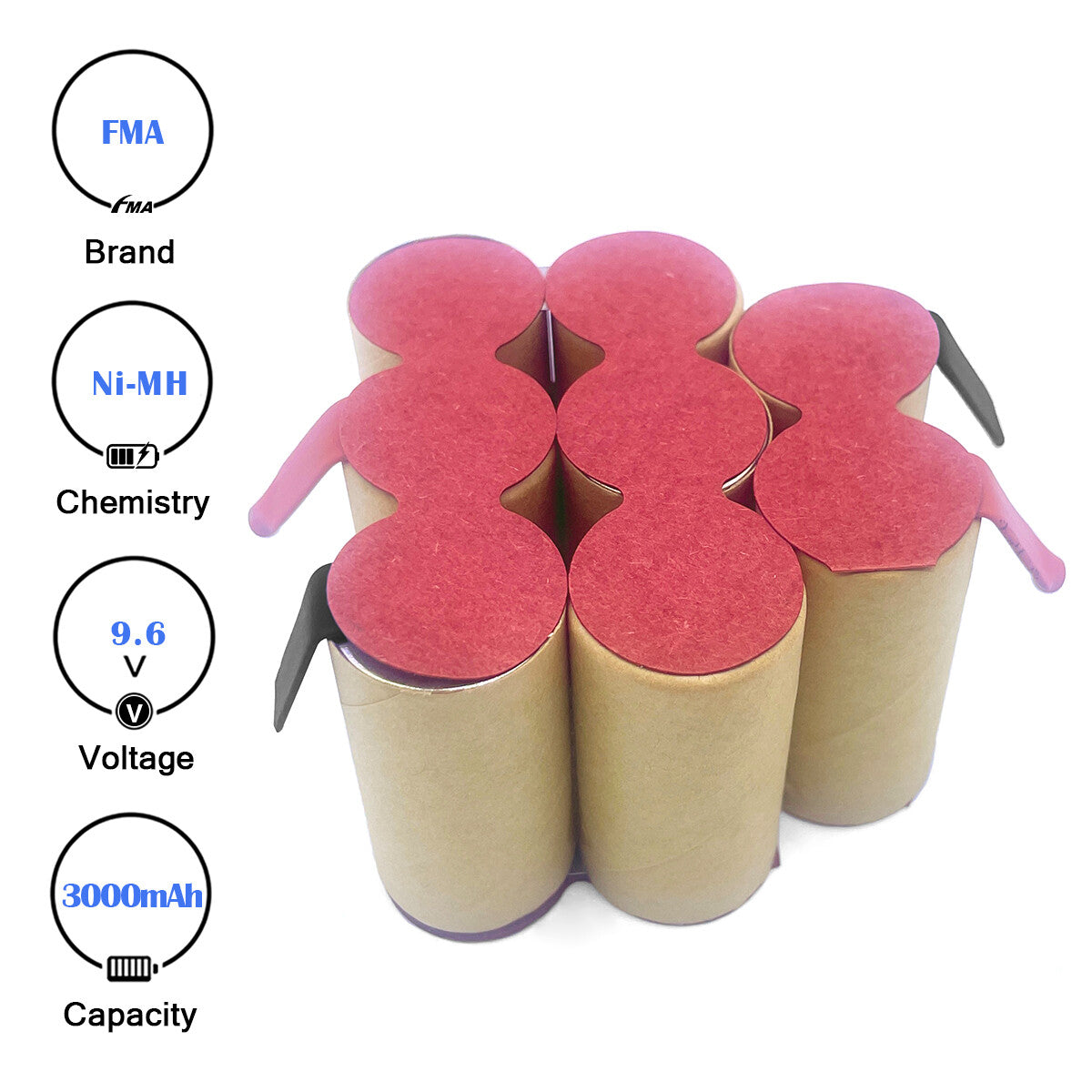 9.6V Ni-MH/Ni-Cd Battery for Cordless Drill Screwdriver Power Tools (1200-3000mAh)