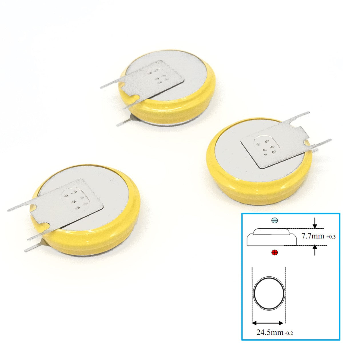 3pcs Button Coin 3.6V Li-ion Rechargeable Battery LIR2430 LIR2450 LIR2477 CR24xx