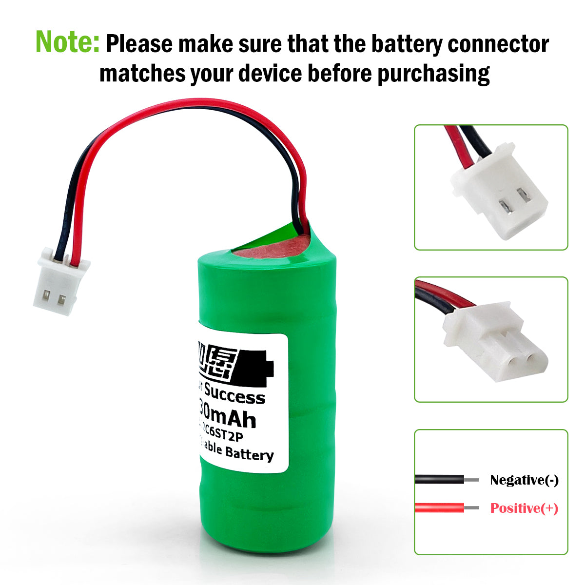 FMA Battery Ni-MH battery Button pack 7.2V 330mAh 6SL-connector