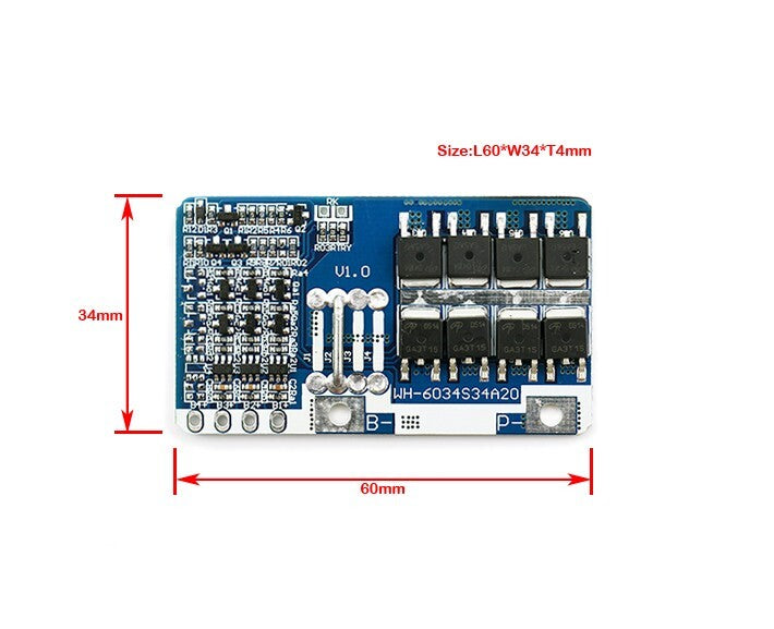 Li-Fe Battery 3.2V 6.4V 9.6V Protection Circuit Management Board LiFePO4 PCM BMS