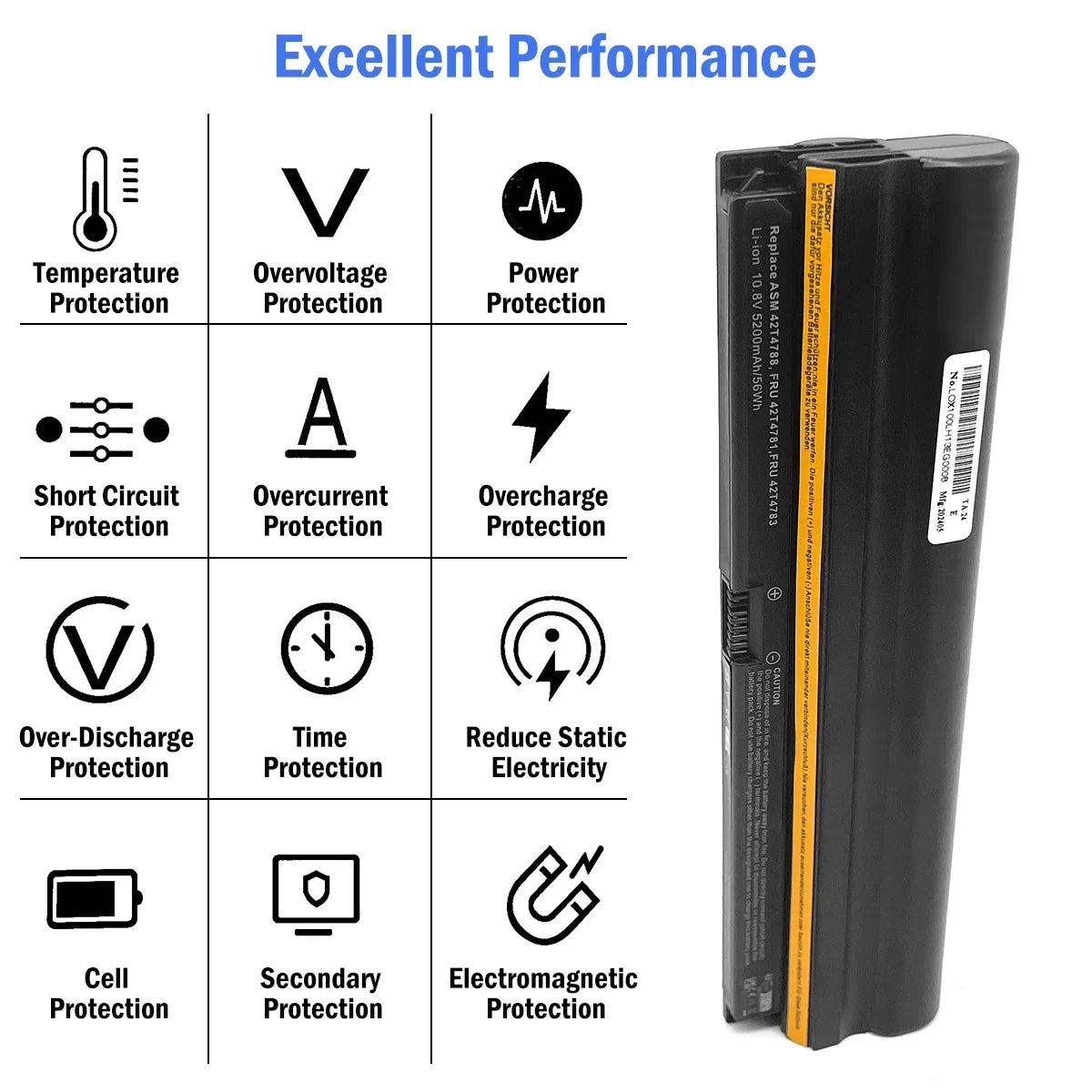 Laptop Notebook Battery Li-ion 10.8V 4400mAh To Lenovo Edge11 E10ThinkPad X100e x120E