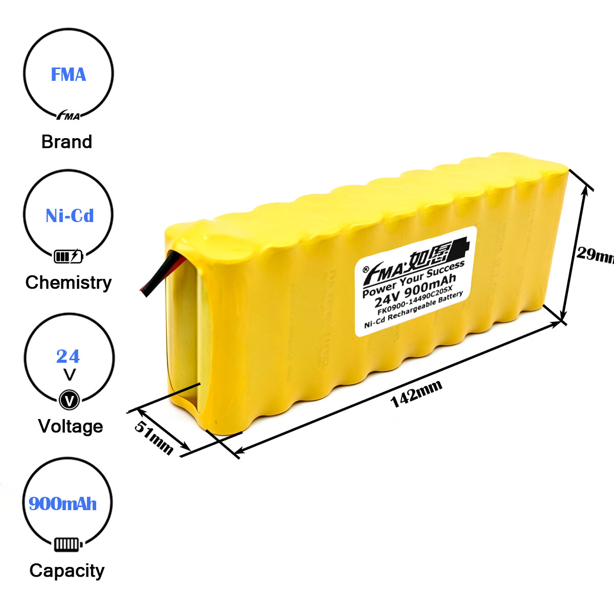 24V 600-2000mAh Ni-MH Ni-Cd Rechargeable Battery for Electric Gate Opener Motor | ADVISEN Automatic Door