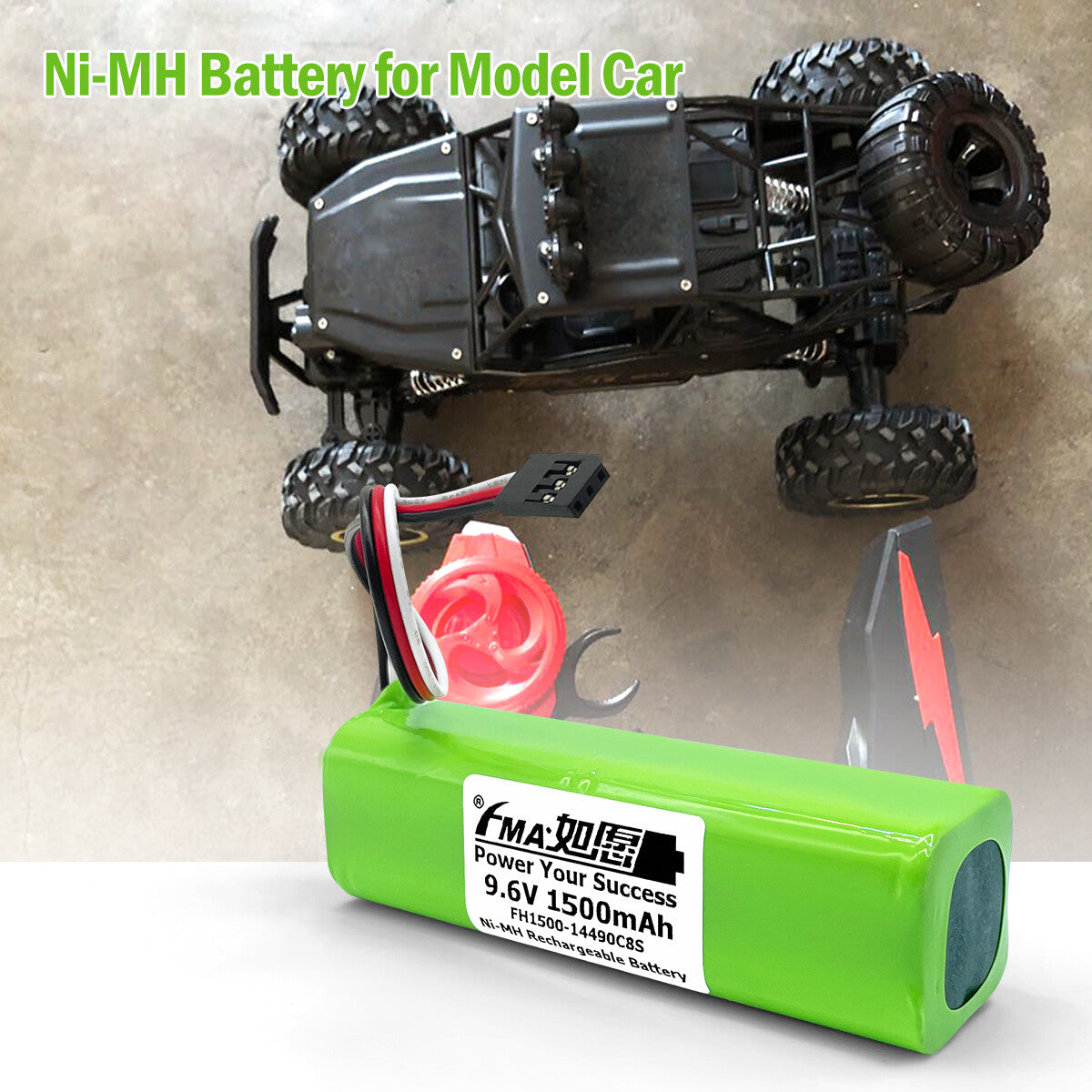 Model Toy Remote Control Rechargeable Ni-MH Ni-Cd 9.6V 600-2000mAh Battery FMA