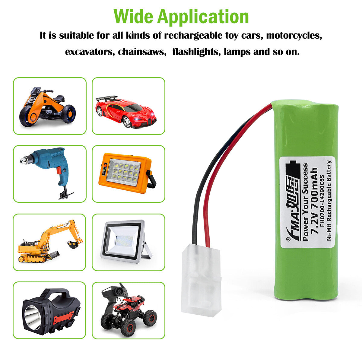 Ni-MH 7.2V 0.5-0.7Ah Battery for Accu Alarm Control Panel GETRONIC GT2200