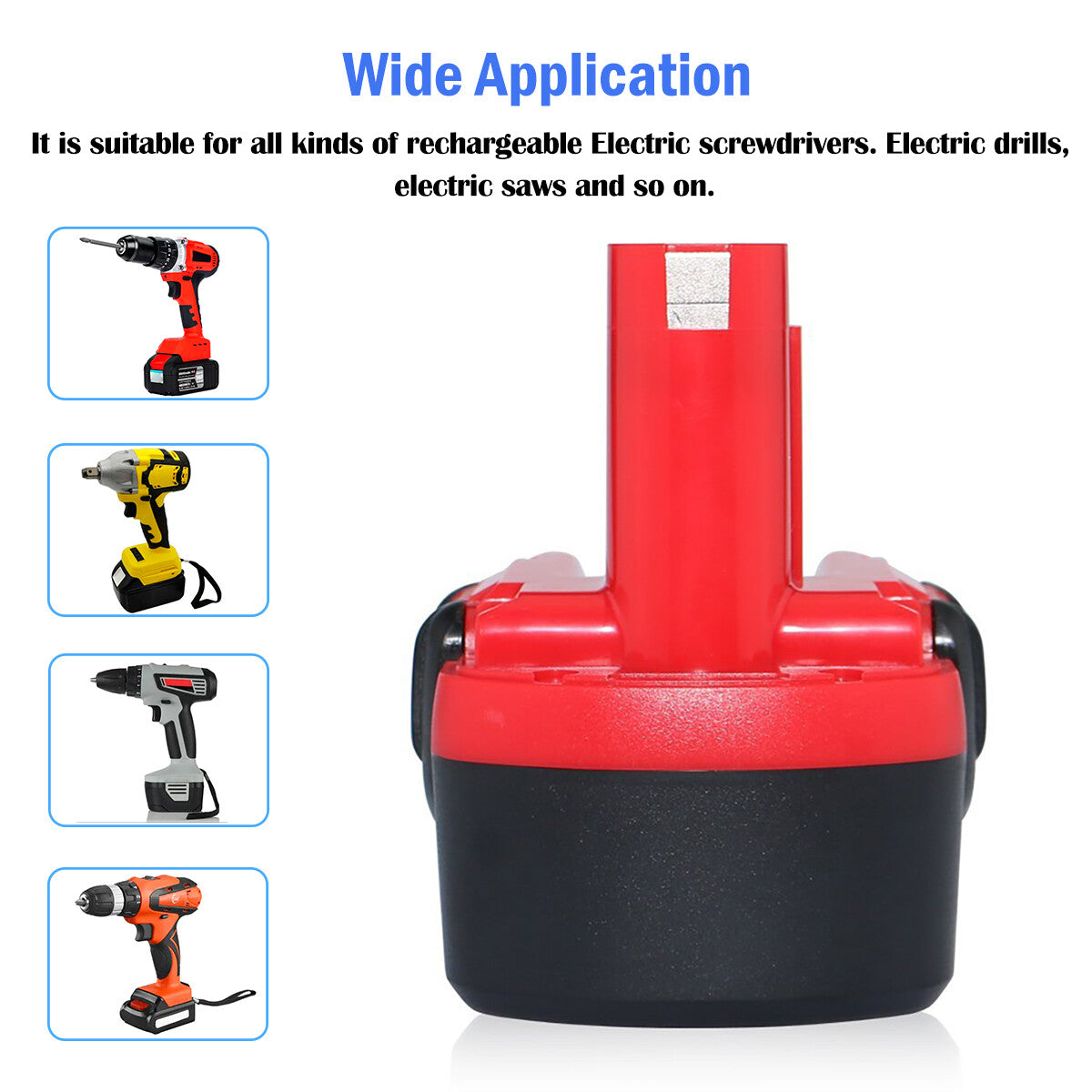 12V Ni-MH/Ni-Cd Rechargeable Battery for BOSCH GSR 12-1 Electric Drill BAT043 BAT045