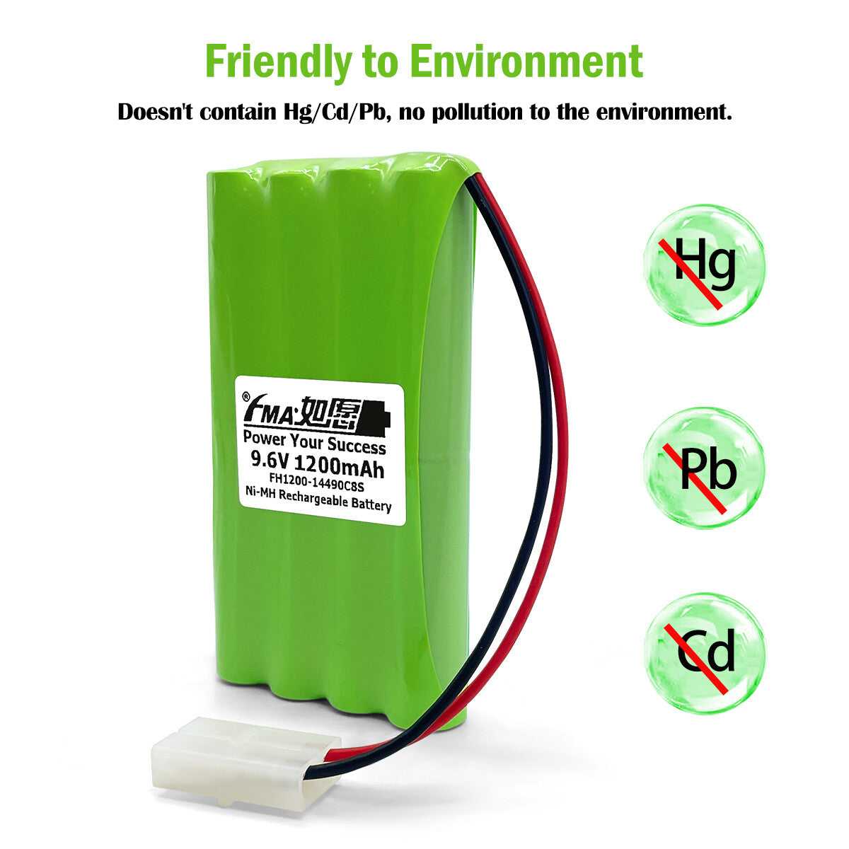 Ni-MH 9.6V 0.6-2Ah Battery for Night Runner Off Road Monster Truck 60-4187