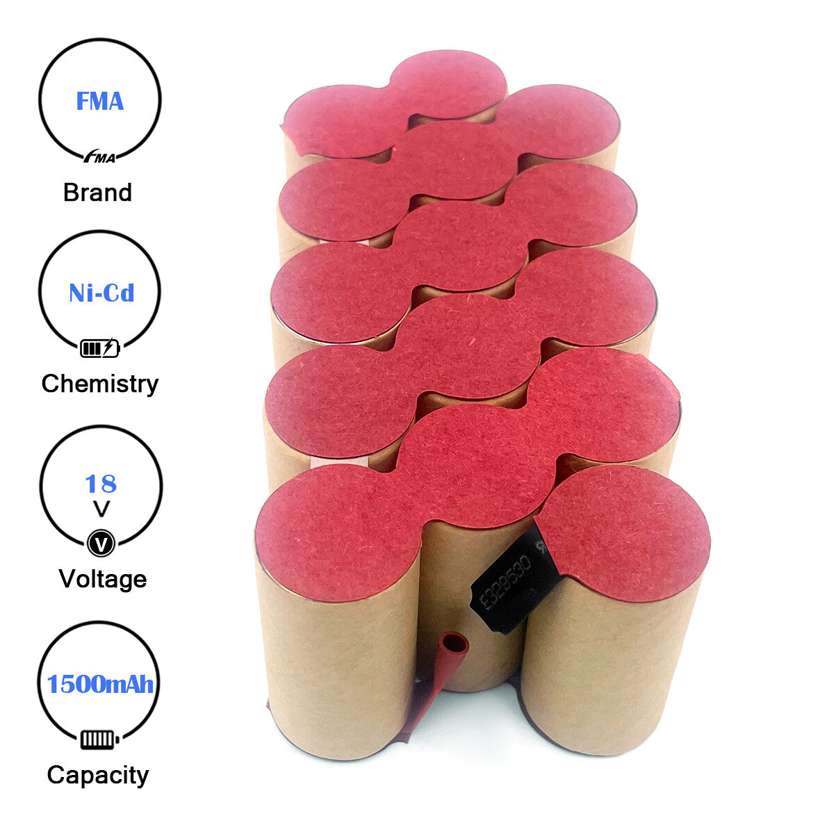 Ni-MH 18V 1.2-3AH Rechargeable Battery for Black&decker FireStorm Drill