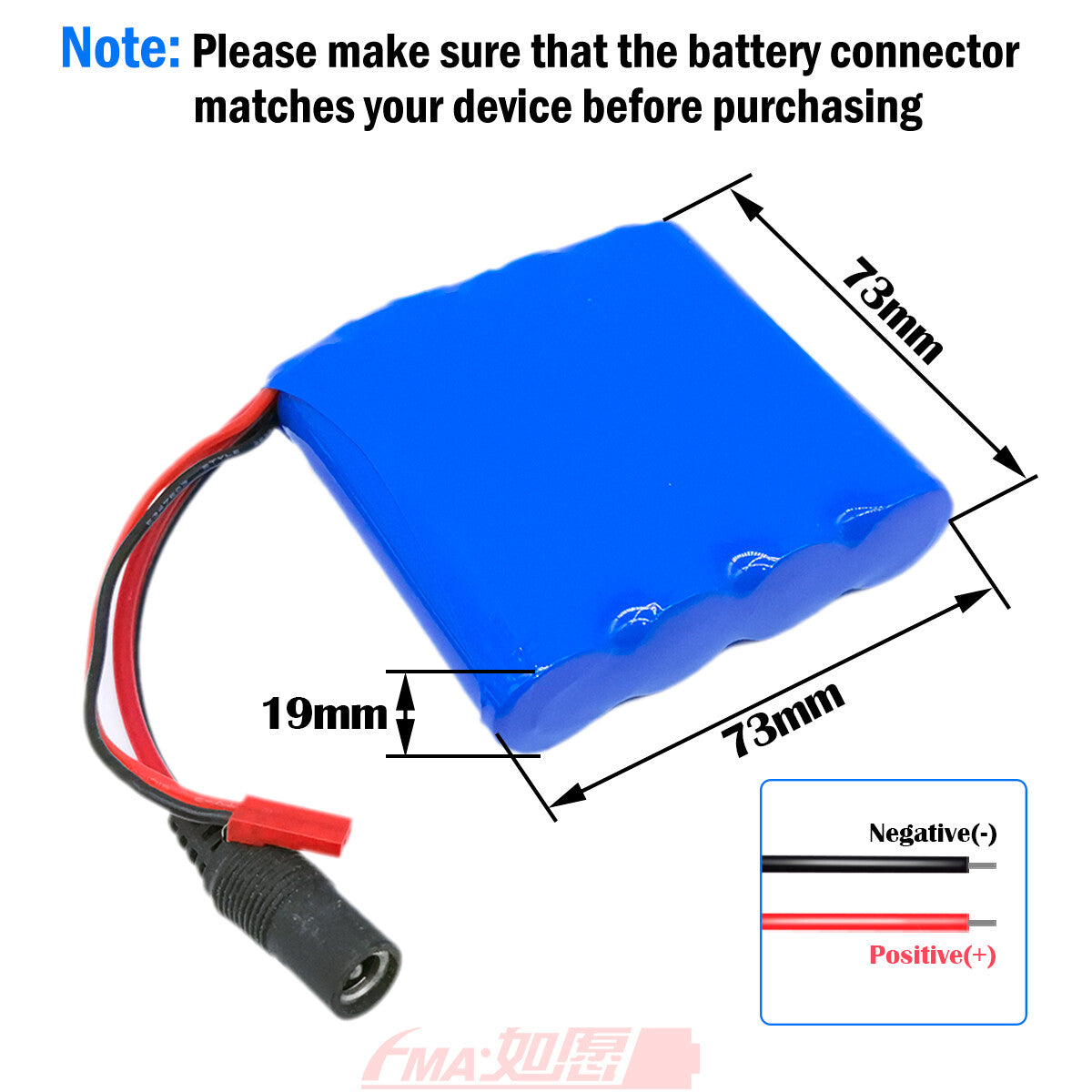 14.8V 2.2-3.5Ah Li-ion Battery for Mini Portable Cooler Box DC5521+SYP Connector FMA Cell 2.6Ah