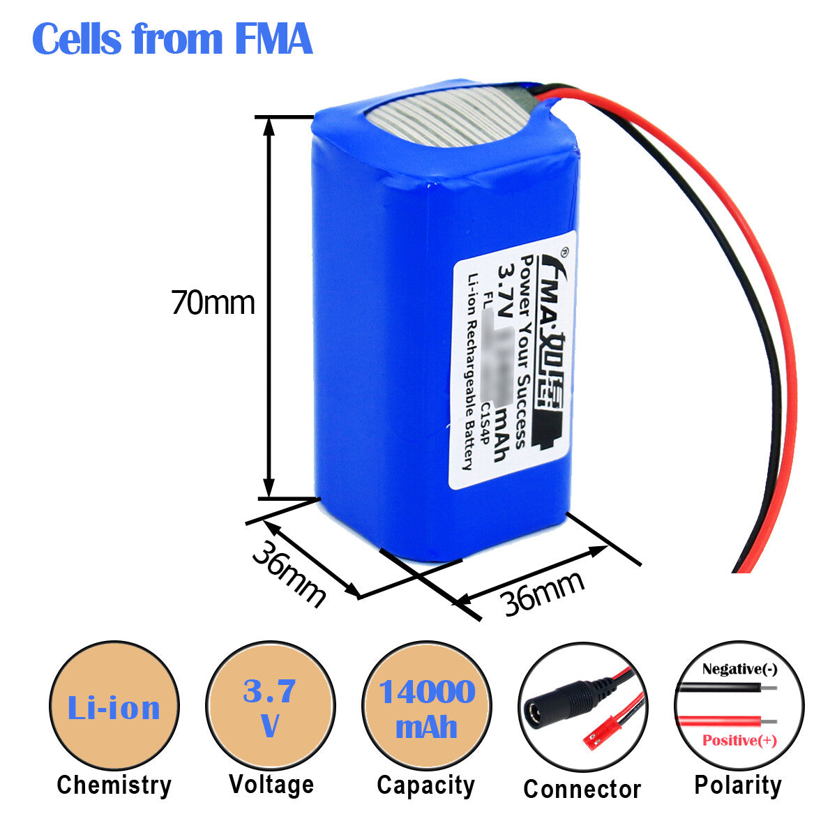 Li-ion Battery 3.7V 10.4-14Ah for Speaker GPS Arknav-35 Portable Camera Printer