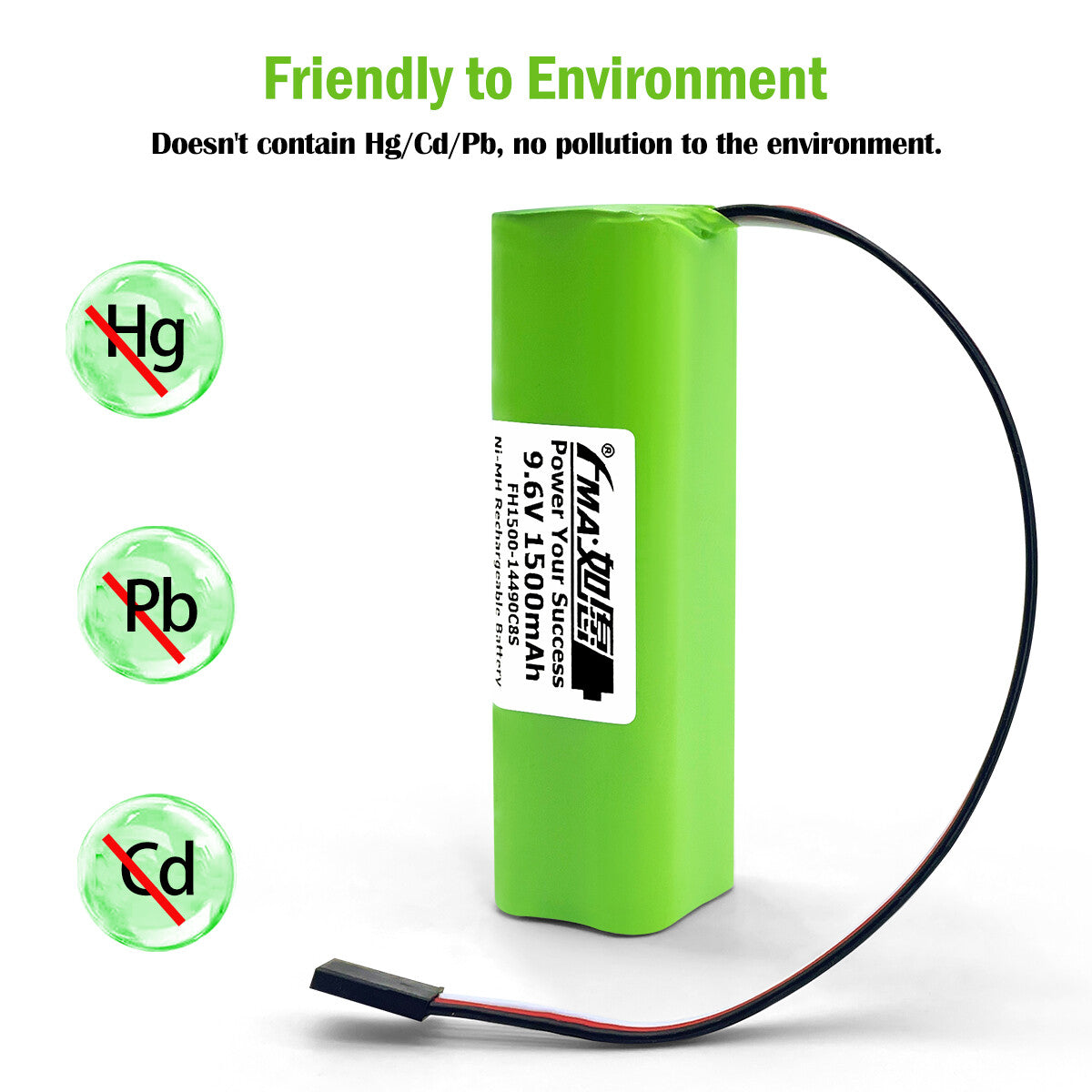 Model Toy Remote Control Rechargeable Ni-MH Ni-Cd 9.6V 600-2000mAh Battery FMA