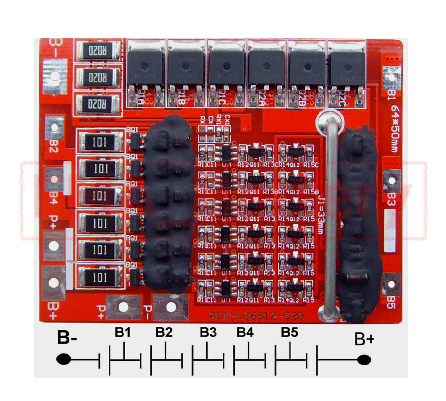 FMA 6S 21.6V 22.2V Li-ion Battery Protection Board BMS PCM 5A