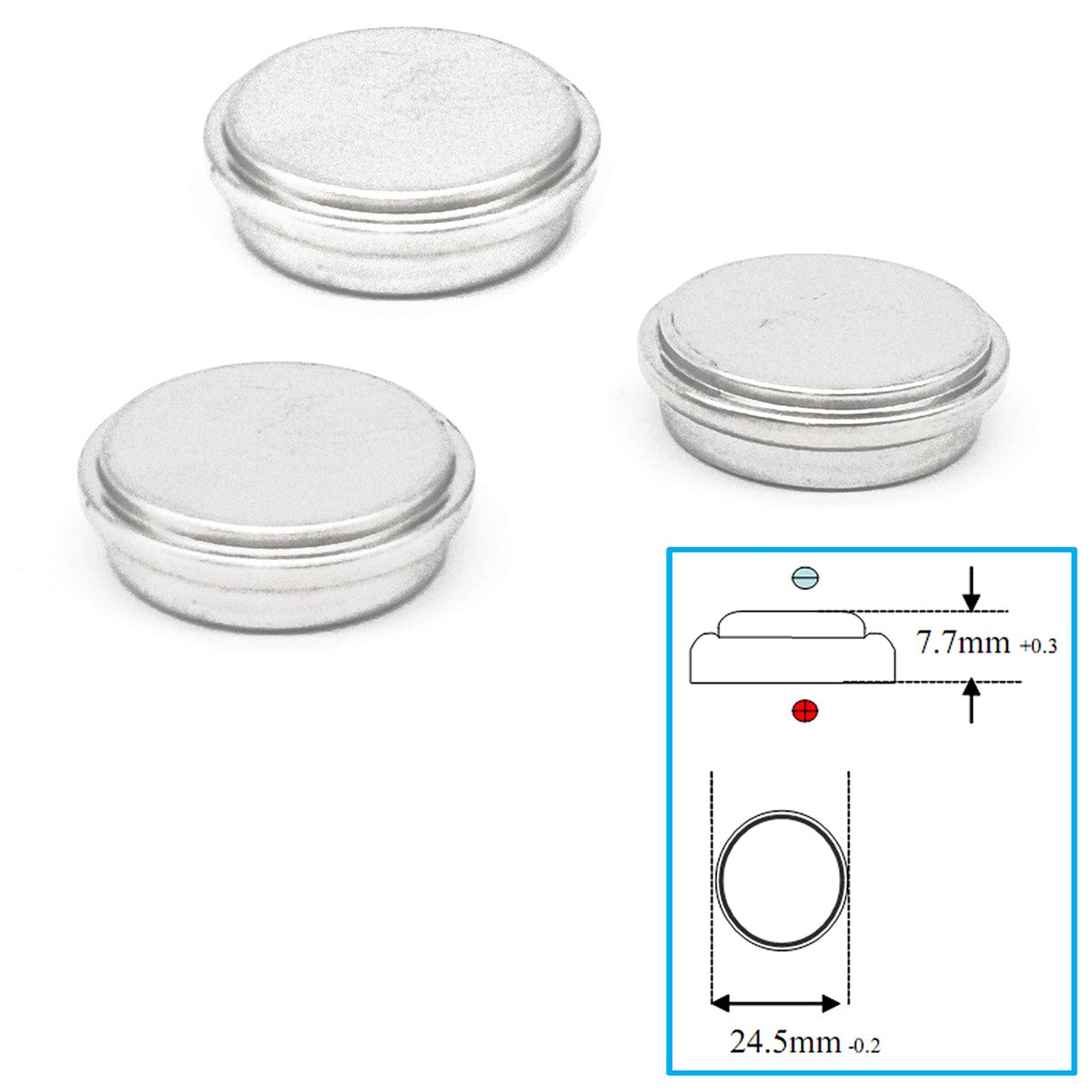 3pcs Button Coin 3.6V Li-ion Rechargeable Battery LIR2430 LIR2450 LIR2477 CR24xx