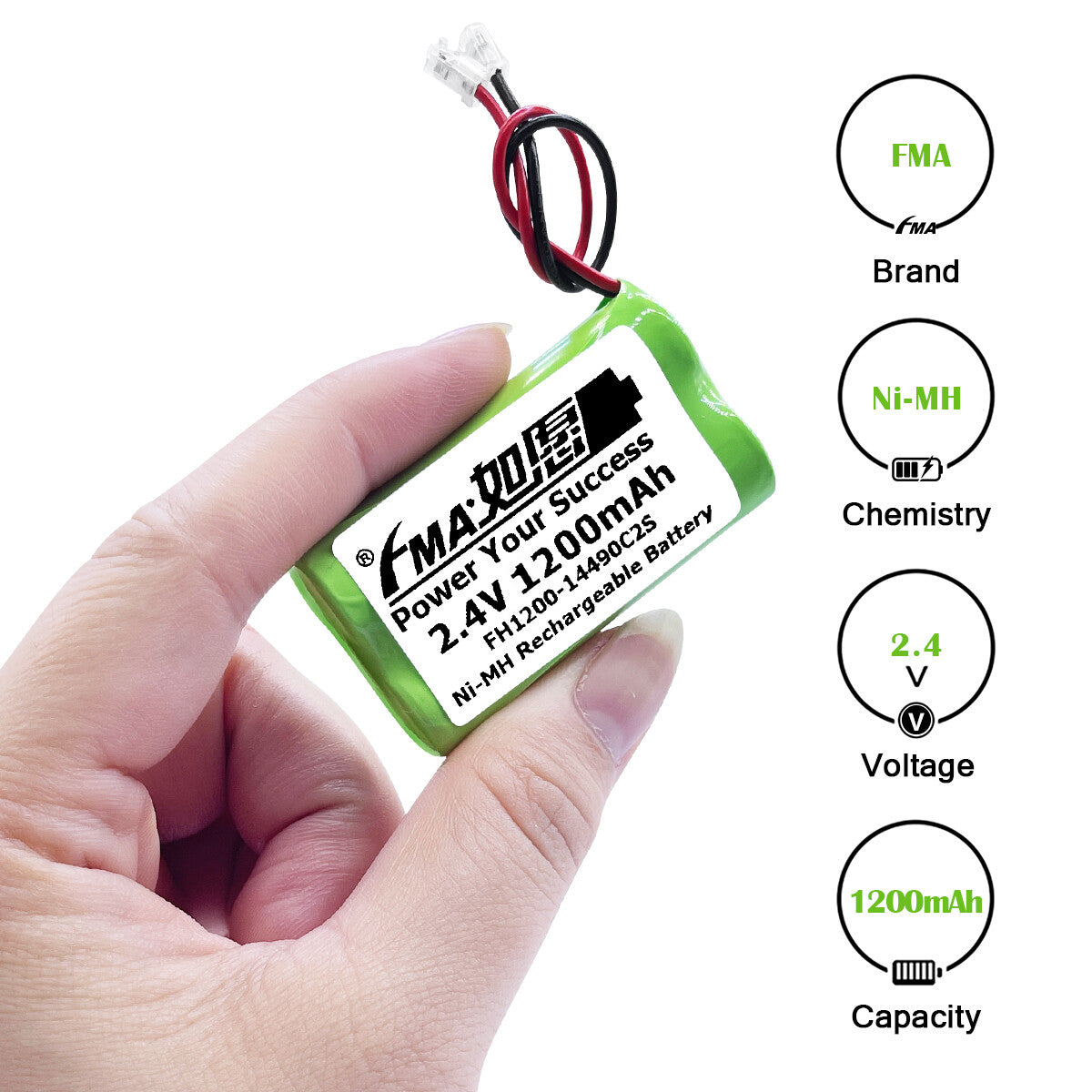 2.4V 600mAh-2000mAh Ni-MH  AA Rechargeable Battery Mobile Cordless Phone