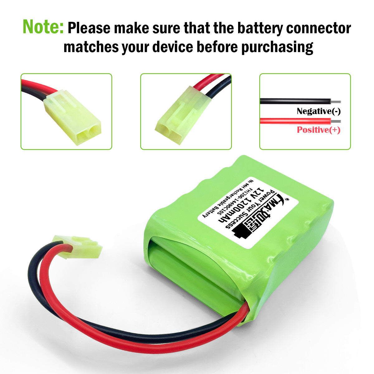 FMA Ni-MH 12V 0.6-2Ah Battery to Luminous Voice Model Toys Emergency Light