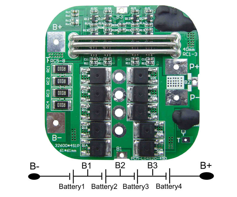 4S 12.8V LiFePO4 Battery PCM BMS Protection Circuit Board (8 Models Available)