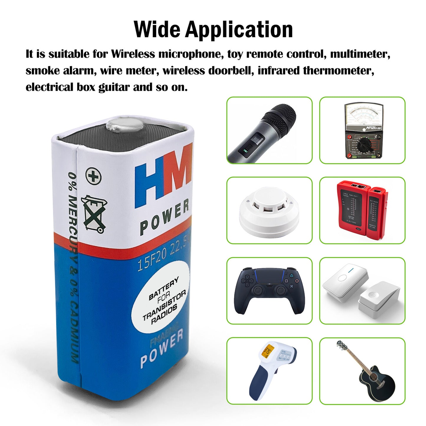2pcs Voltage Multi-meter Remote Control 6V 4F22 15V 10F20 22.5V 15F20 Primary Battery