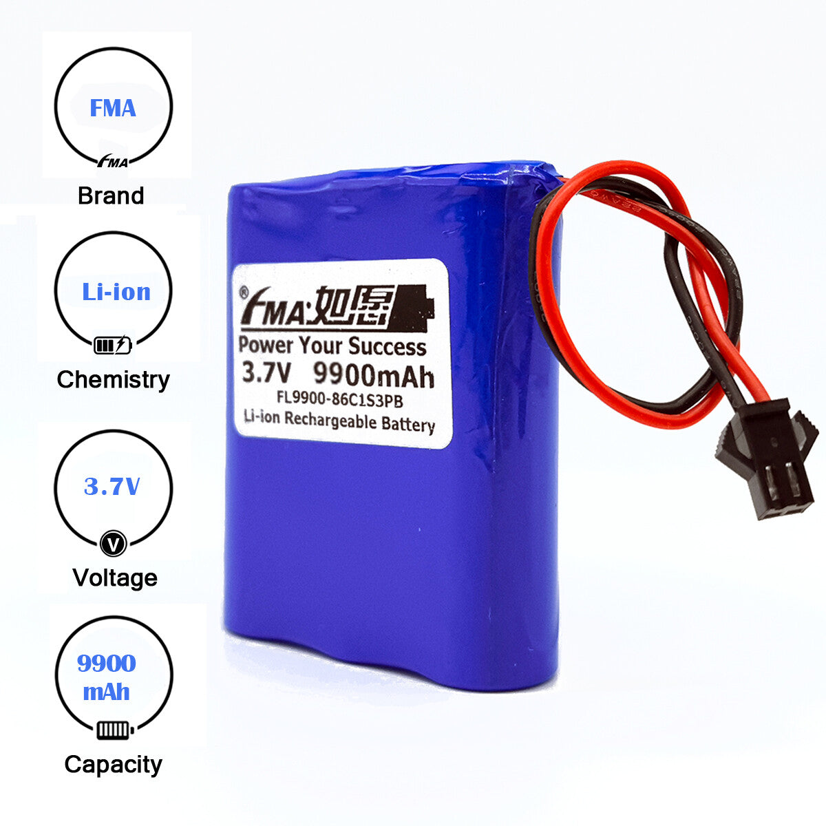 FMA 3.7V 6600–10500mAh Li-ion Rechargeable Battery for Mini Insulin Refrigerator | 1S PCM Protected