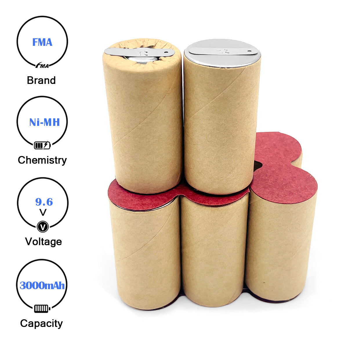 9.6V Ni-MH/Ni-Cd Battery for Cordless Drill Screwdriver Power Tools (1200-3000mAh)