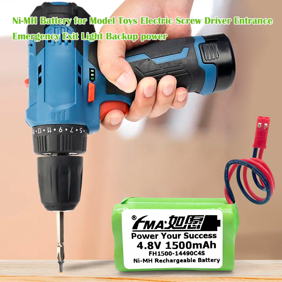 Electric Screw Driver LED Light Trimmer Ziver202 Ni-MH 4.8v 0.6-2Ah Rechargeable Battery