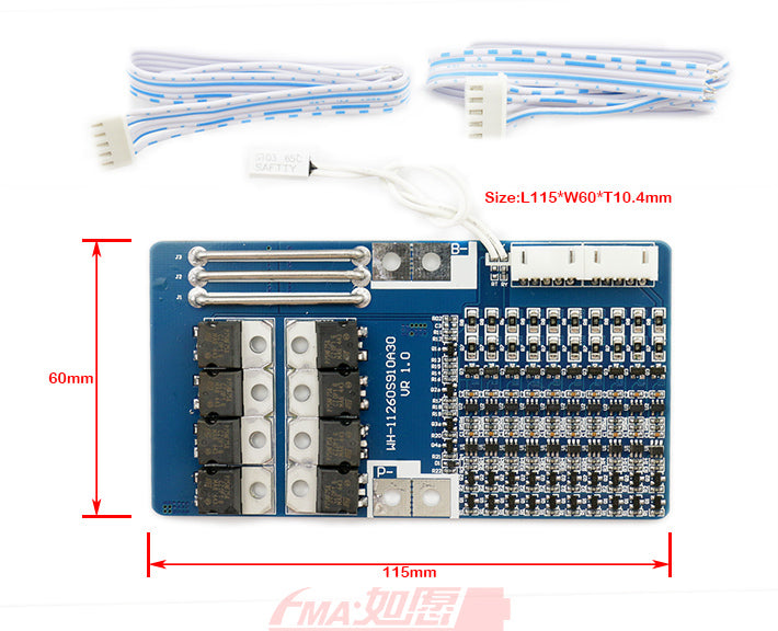 FMA 10S 36V 37V Li-ion Li-Po Rechargeable Battery Protection Board BMS PCM