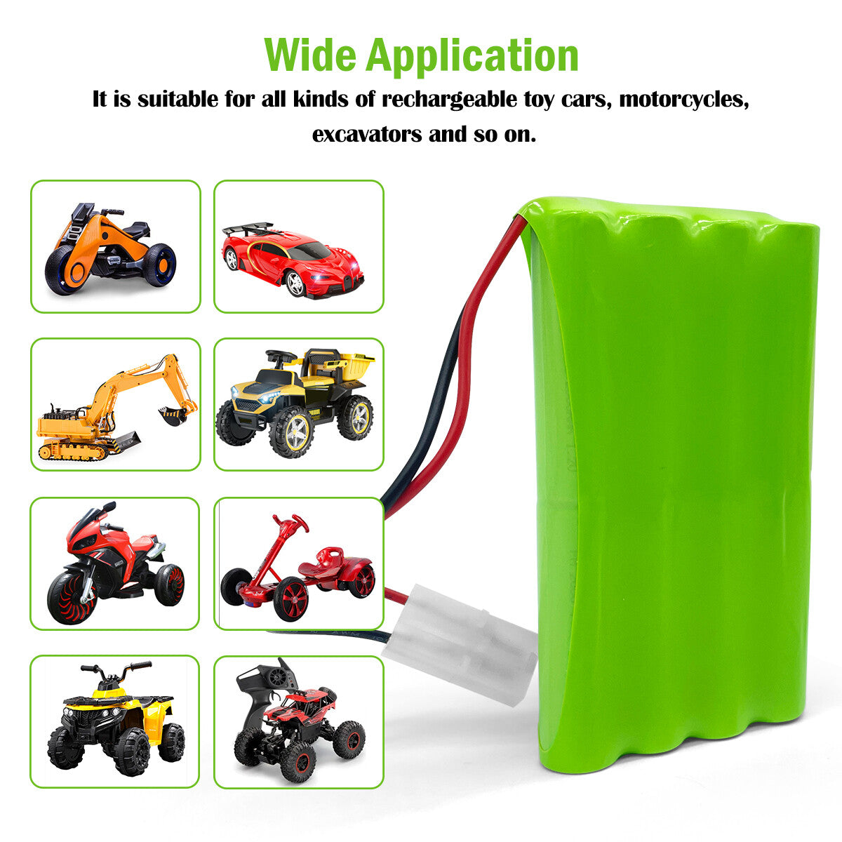 Ni-MH 9.6V 0.6-2Ah Battery for Night Runner Off Road Monster Truck 60-4187