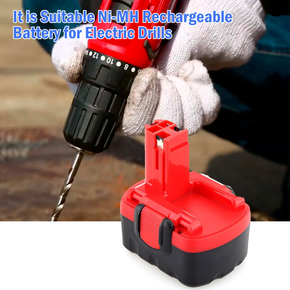 14.4V Ni-MH/Ni-Cd Rechargeable Battery for BOSCH Electric Drill BAT038 BAT040 BAT041