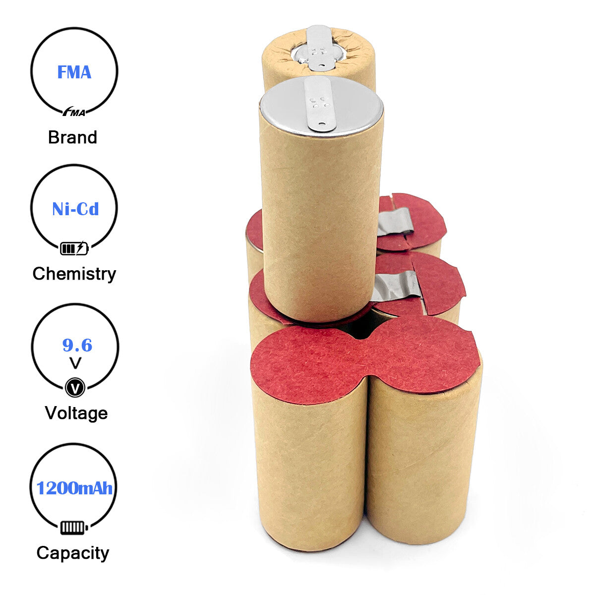 9.6V Ni-MH/Ni-Cd Battery for Cordless Drill Screwdriver Power Tools (1200-3000mAh)