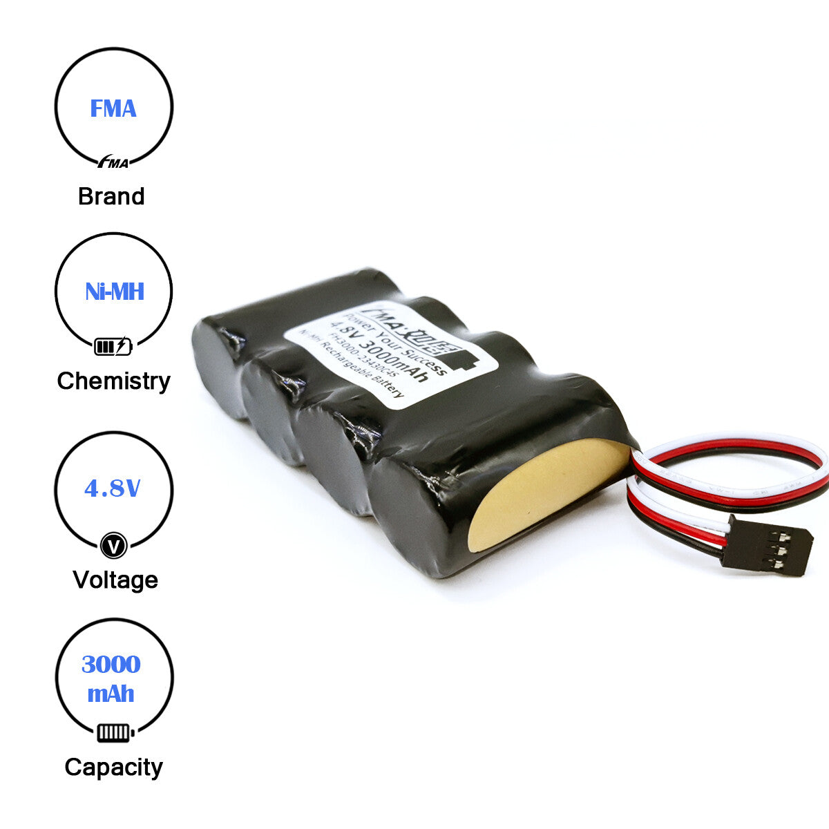 Ni-MH Rechargeable Battery SC 4.8V 1.2-4Ah for RC Car Model Rator 50SE Receiver