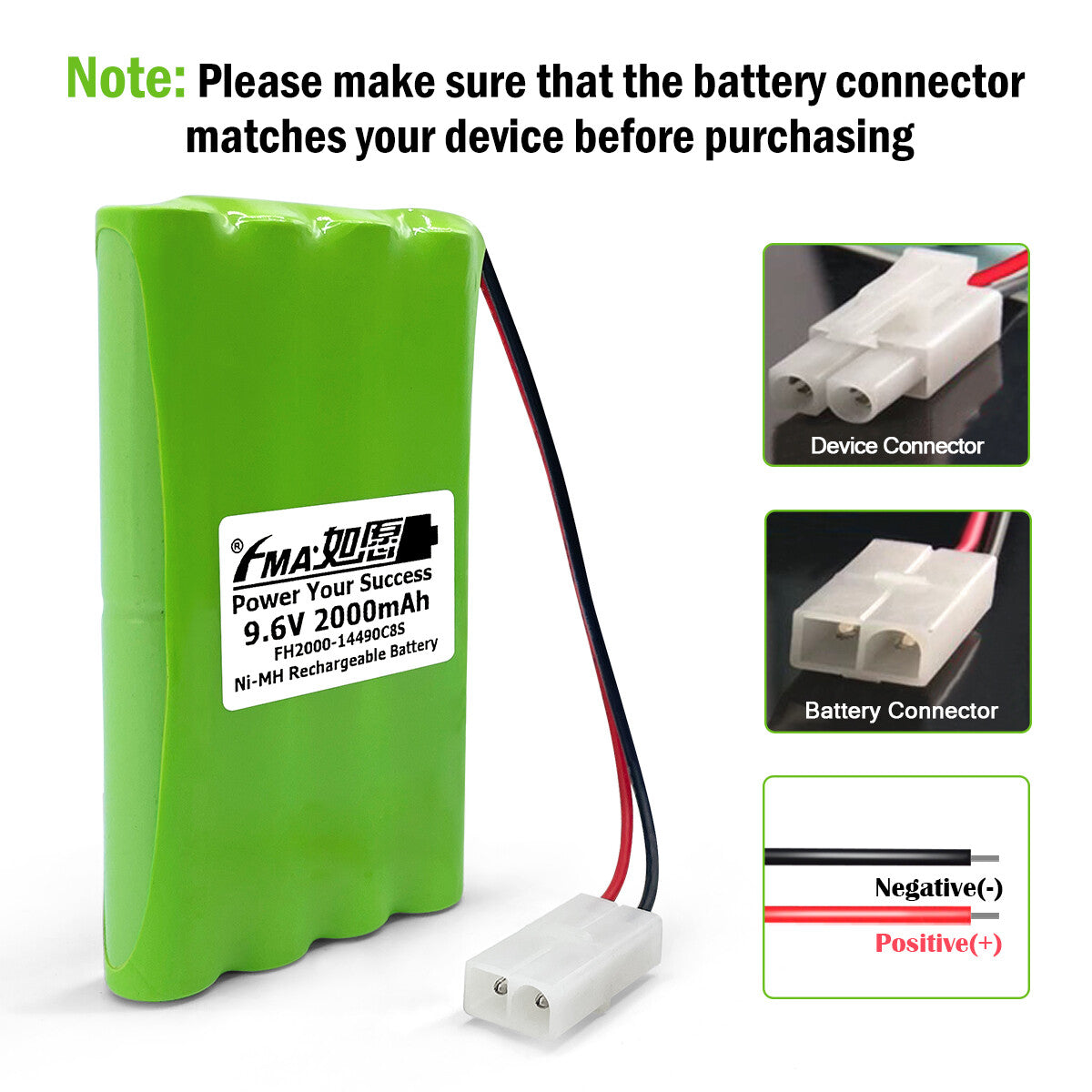 Ni-MH 9.6V 0.6-2Ah Battery for Night Runner Off Road Monster Truck 60-4187