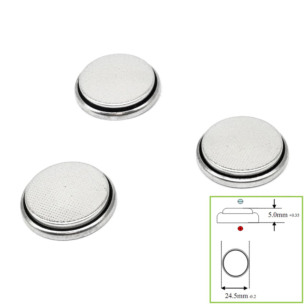 3pcs Button Coin 3.6V Li-ion Rechargeable Battery LIR2430 LIR2450 LIR2477 CR24xx