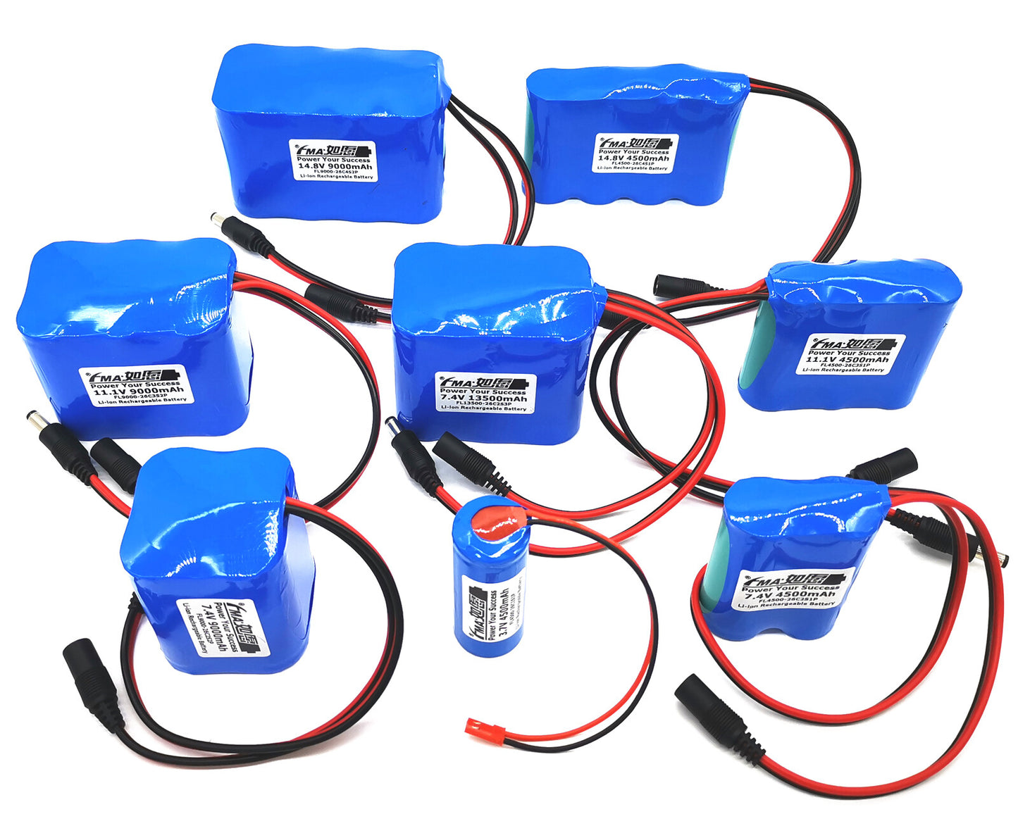 3.7V 7.4V 11.1V 14.8V 4.5-13.5Ah Li-ion Battery to Testing Device LED Bike Light