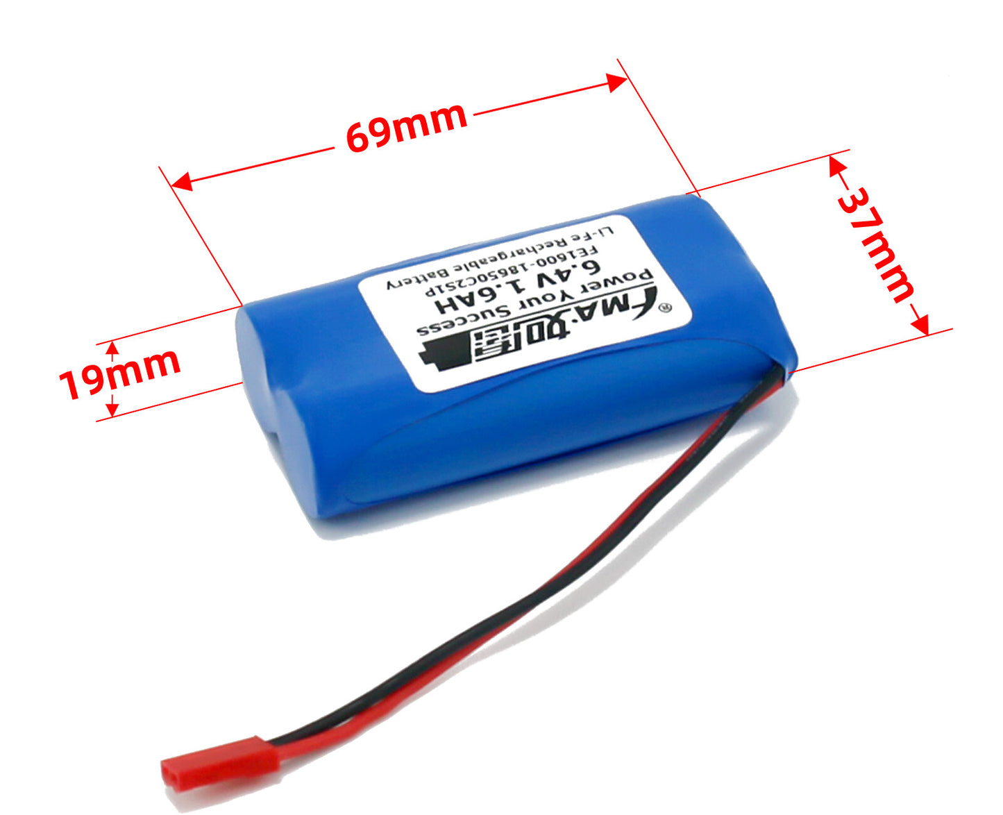 Protected 6.4V 1600mAh LiFePO4 LiFe Battery for Raching Car XG8 RC Transmitter