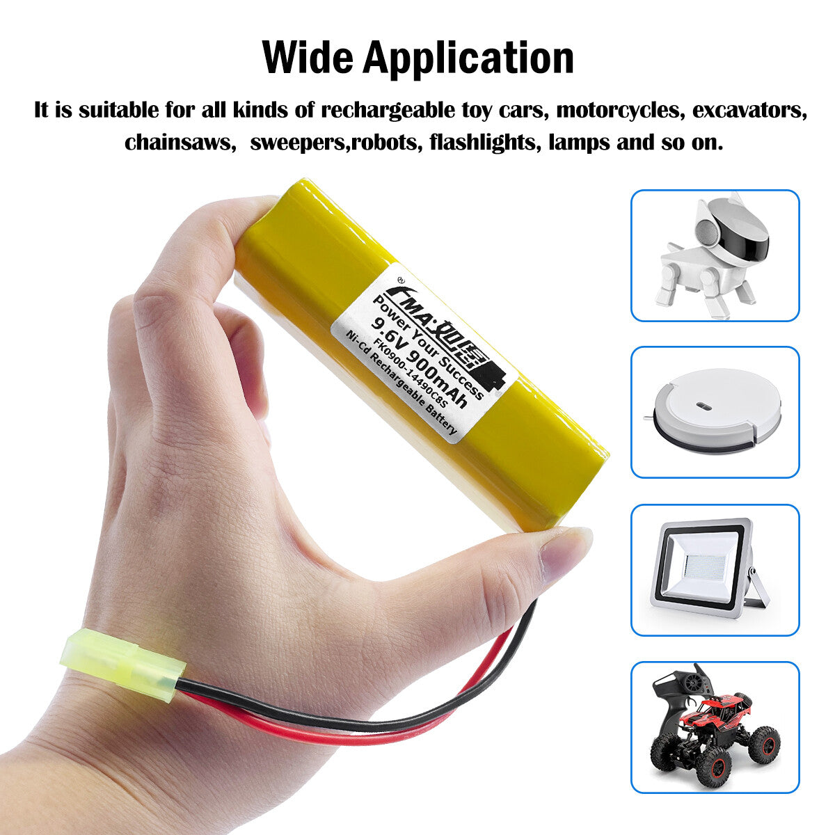 Model Toy Remote Control Rechargeable Ni-MH Ni-Cd 9.6V 600-2000mAh Battery FMA