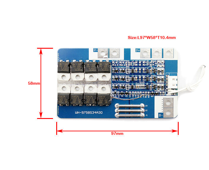 FMA 3S 10.8V 11.1V Li-ion Li-Po Battery Protection Board BMS PCM 4A