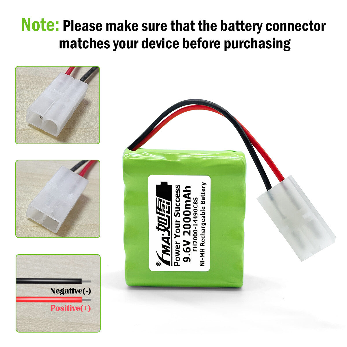 Ni-MH 9.6V 600-2000mAh Battery For Luminous Voice Model Toy RC Car Plane