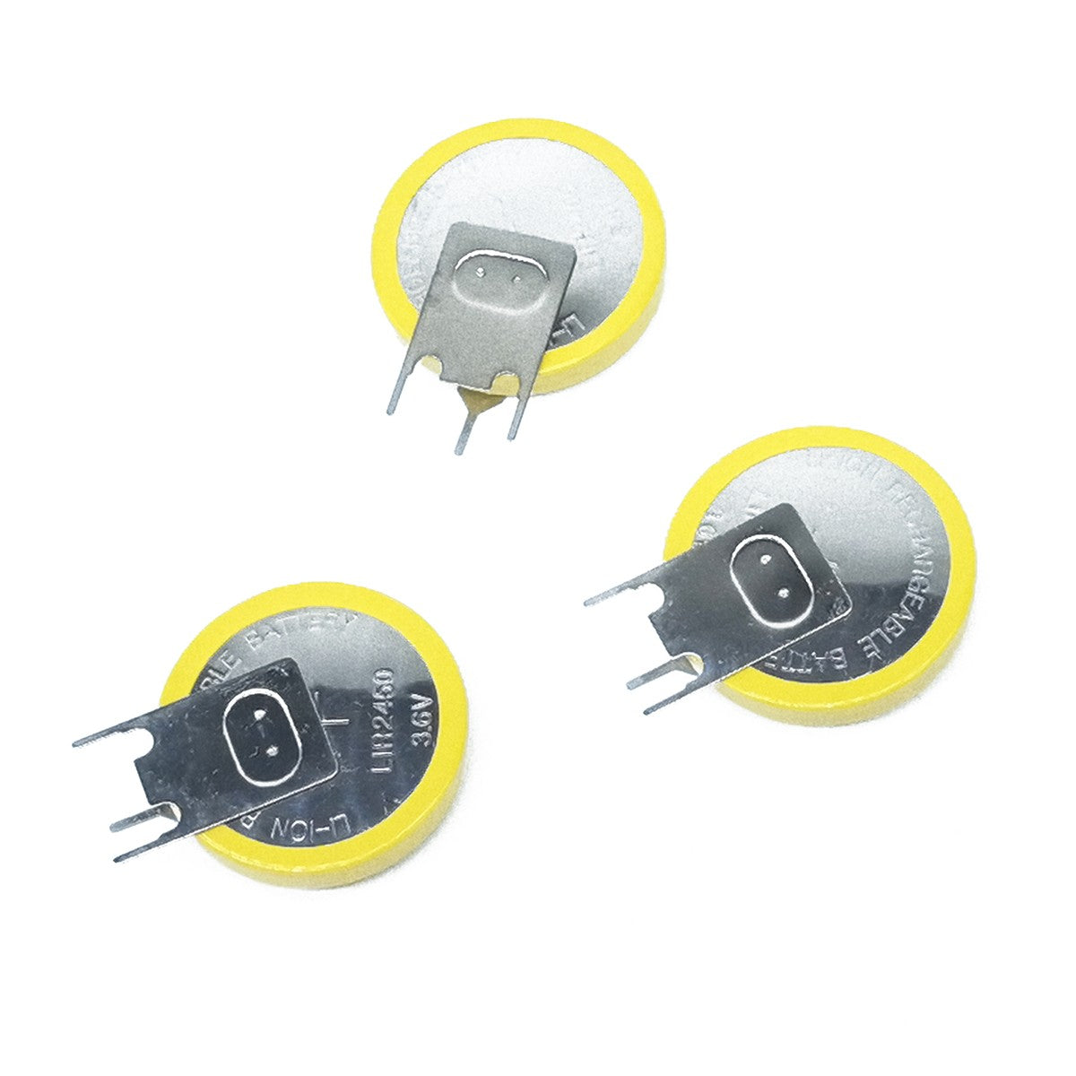 3pcs Button Coin 3.6V Li-ion Rechargeable Battery LIR2430 LIR2450 LIR2477 CR24xx