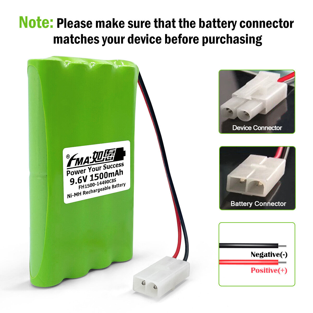 Ni-MH 9.6V 0.6-2Ah Battery for Night Runner Off Road Monster Truck 60-4187