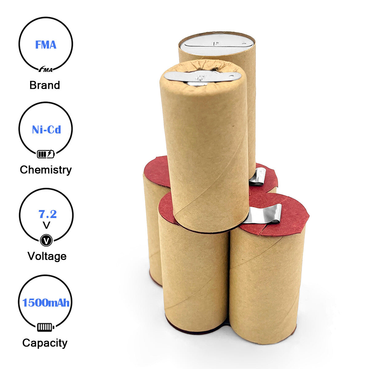 7.2V Ni-MH/Ni-Cd Battery for Cordless Drill Screwdriver Power Tools (1200-3000mAh)