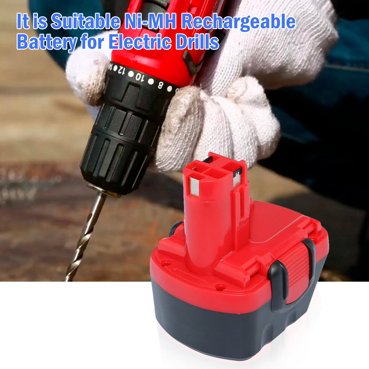 12V Ni-MH/Ni-Cd Rechargeable Battery for BOSCH GSR 12-1 Electric Drill BAT043 BAT045