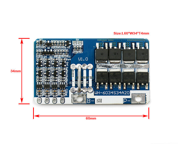 4S 12.8V LiFePO4 Battery PCM BMS Protection Circuit Board (8 Models Available)