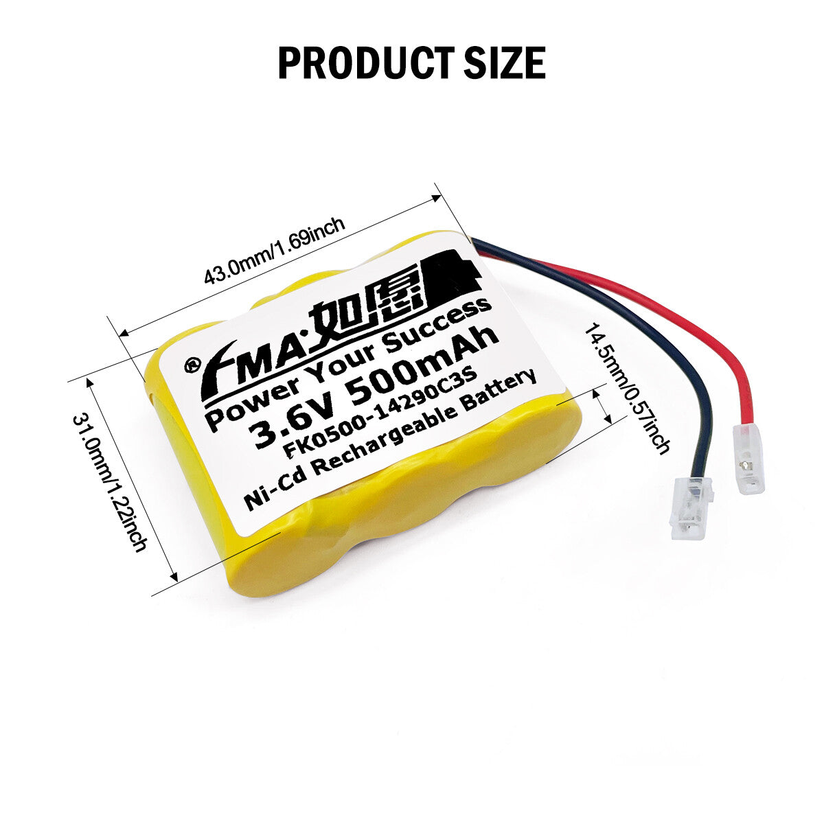 FMA Cordless phone Elton FR300 FRX3 Emergency Radio 3.6V Ni-MH Ni-Cd 500-700mAh Rechargeable Battery