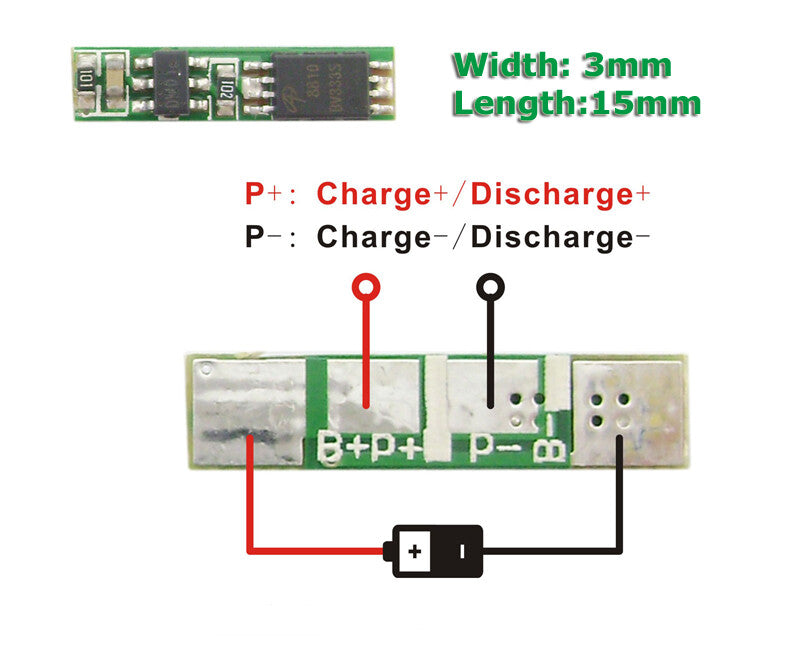 FMA 1S 3.6V 3.7V Li-ion Battery Protection Board BMS PCM 2A (100pcs Wholesale)