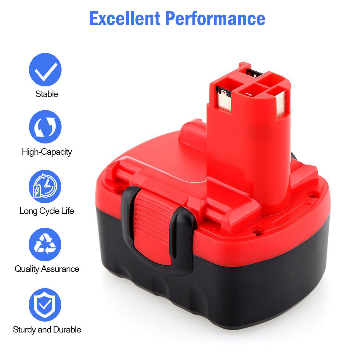 14.4V Ni-MH/Ni-Cd Rechargeable Battery for BOSCH Electric Drill BAT038 BAT040 BAT041