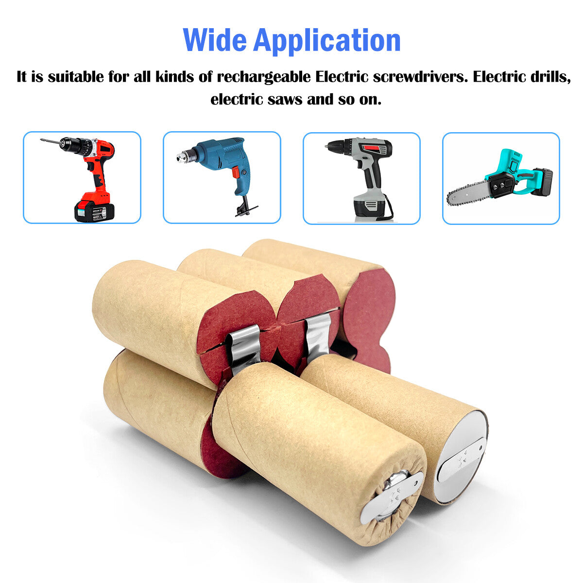 9.6V Ni-MH/Ni-Cd Battery for Cordless Drill Screwdriver Power Tools (1200-3000mAh)