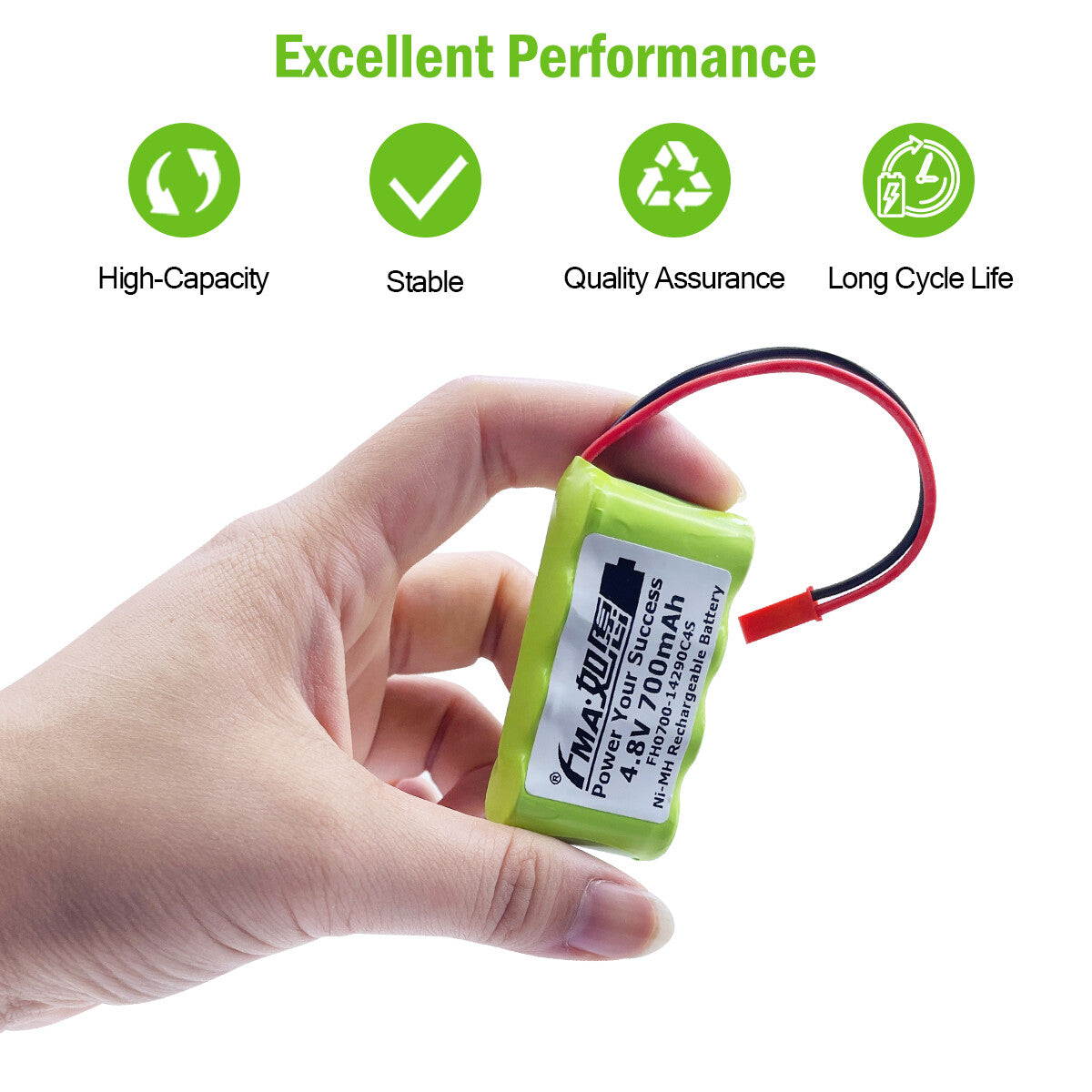 FMA 4.8V 500-700mAh Ni-MH Rechargeable Battery for Fishtank Glasss Robot