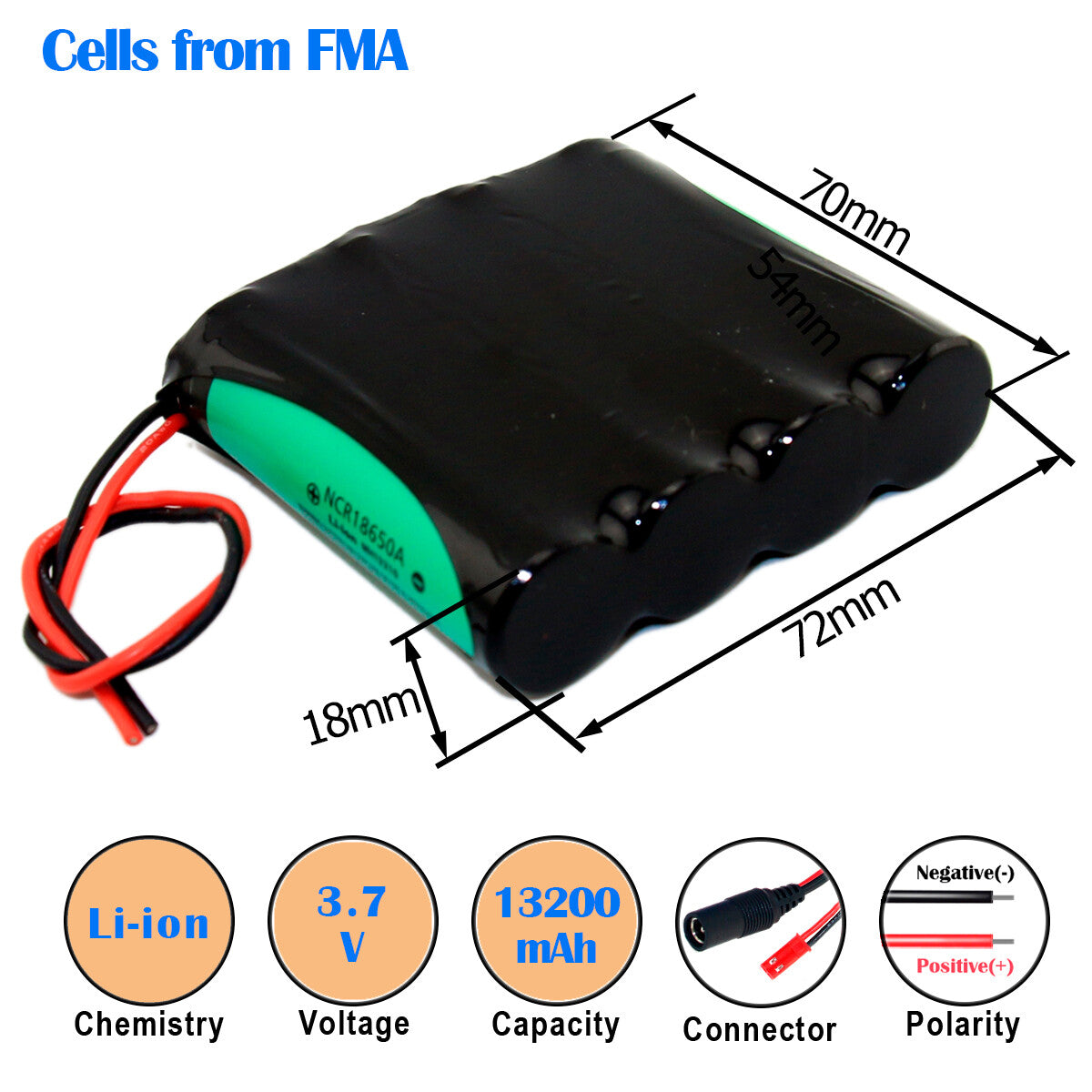 Li-ion Battery 3.7V 10.4-14Ah to Bluetooth Speaker Heating Warm Clothes 5V Power