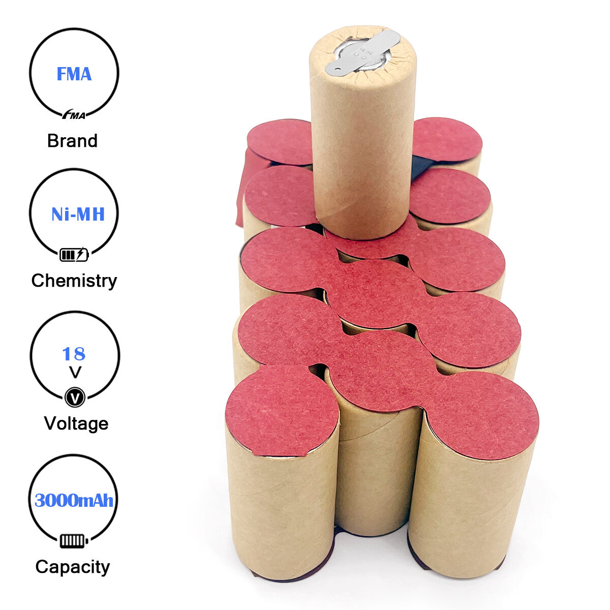 FMA 18V 1.2-3Ah Ni-MH Rechargeable Battery for power Tools Electric Drill