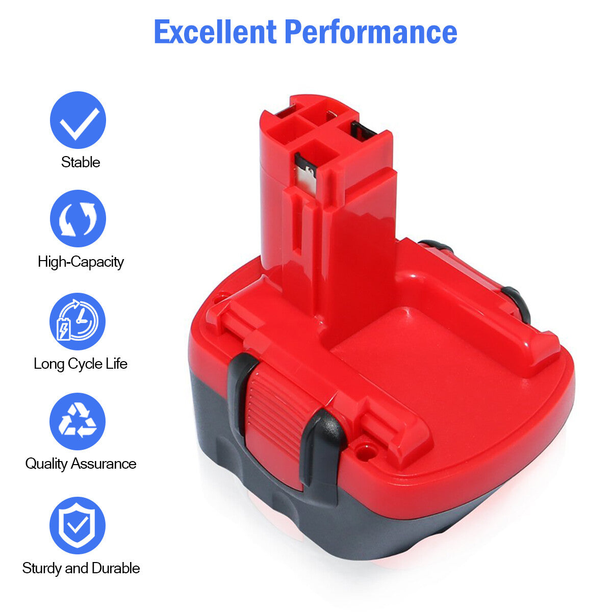 12V Ni-MH/Ni-Cd Rechargeable Battery for BOSCH GSR 12-1 Electric Drill BAT043 BAT045